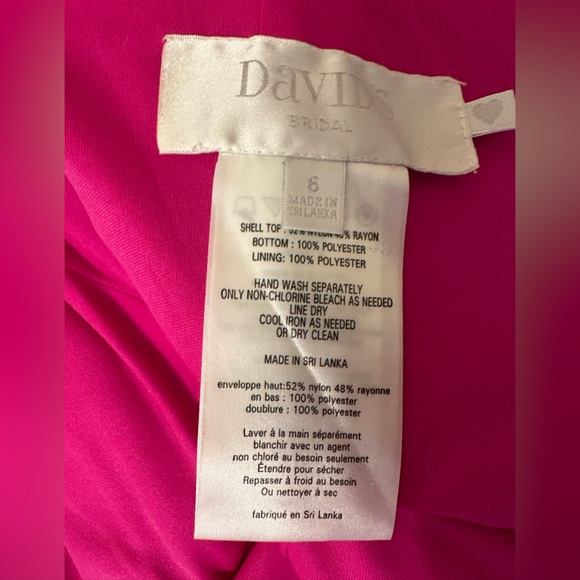 David’s Bridal, begonia, short, one shoulder bridesmaids dress, size 6 - Picture 2 of 2